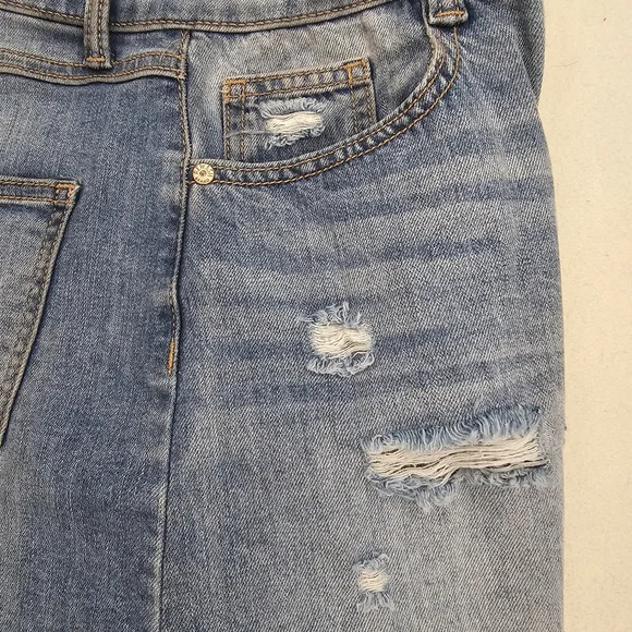 REWASH Distressed Blue Super High-Rise Jean Womens Shorts SIZE 5/27 - Picture 11 of 16